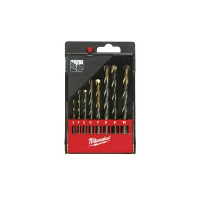 Betonfúró készlet /3, 4, 5, 6, 7, 8, 9, 10 mm/ ( 8 darabos) Műanyag dobozban 1 db