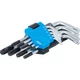 Derékszögű kulcs készlet | rövid | T-profil (Torx) T10 furattal - T50 | 9 darabos